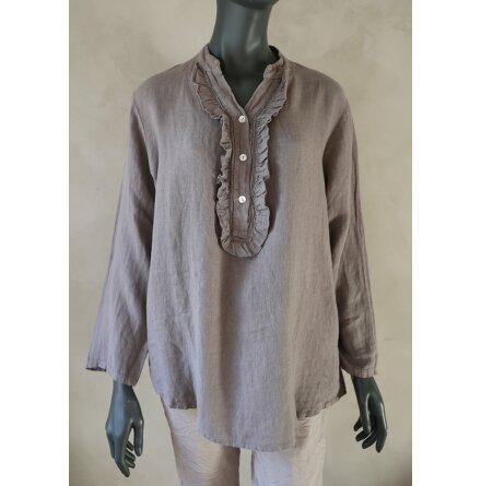 Smock Linneblus Taupe