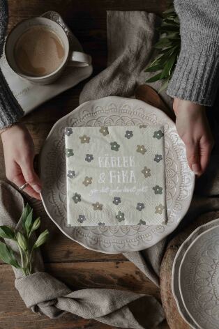 Servetter | Napkins Kärlek & Fika gör det goda livet gott
