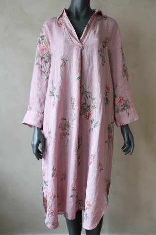 Buongiorno Flowery Signora Linneklänning Rosa