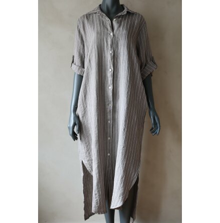 Harbour Striped Linneklnning Taupe