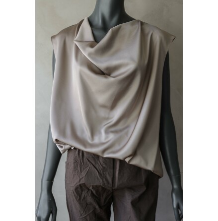 Cattis Kortrmad Blus Beige