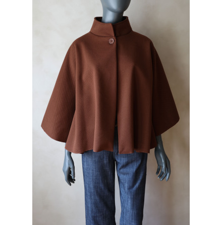 Jacka Poncho Med Blte Brun