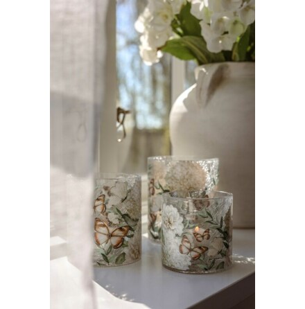 Majas Lykta Hortensia & Butterflies 8x8 cm